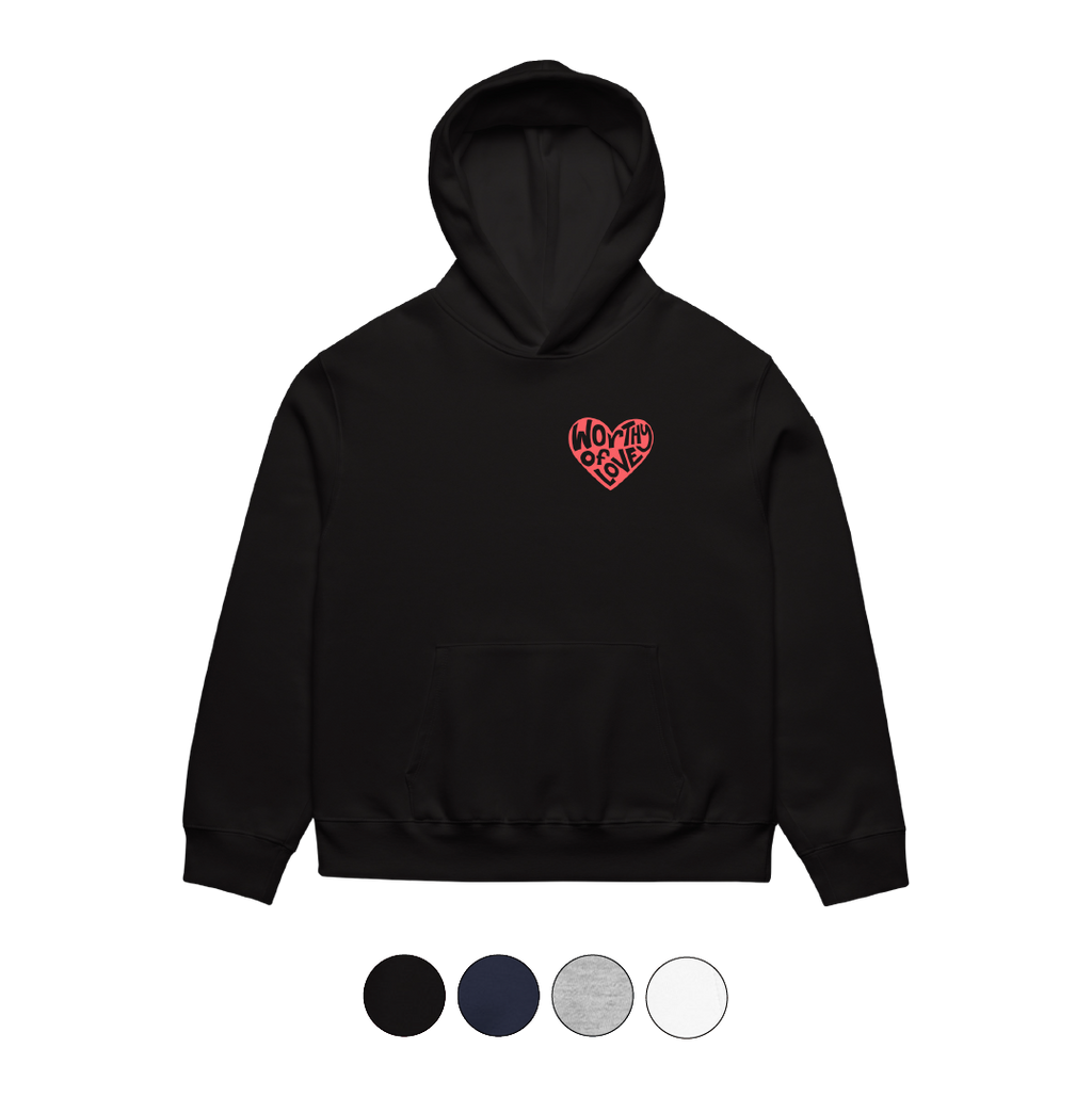 Worthy Of Love Heart Oversized Hoodie