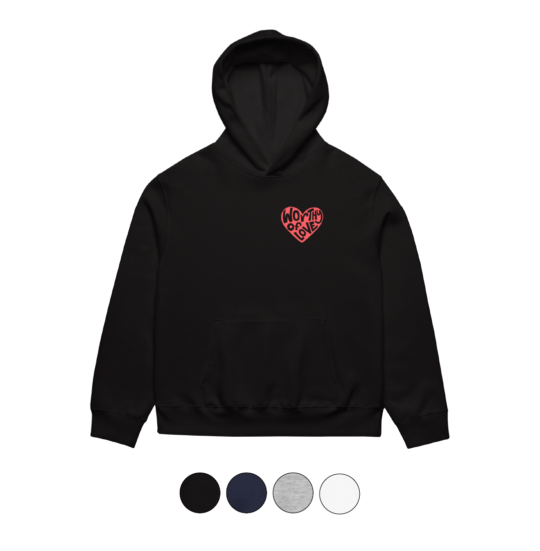Worthy Of Love Heart Oversized Hoodie