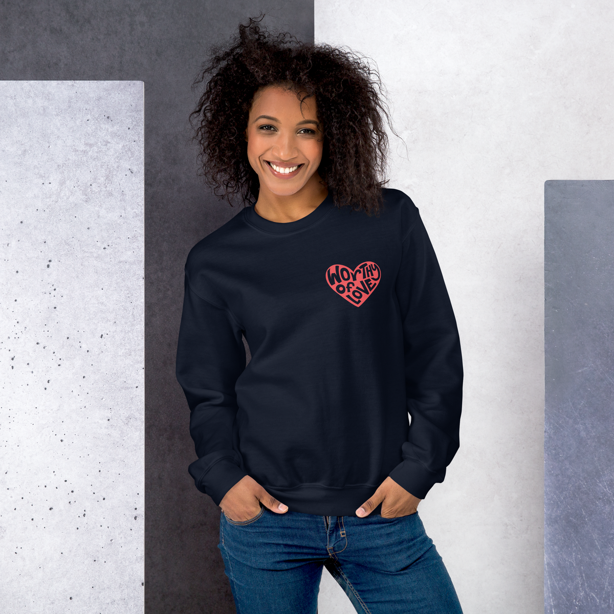 Worthy of Love Heart Sweatshirt